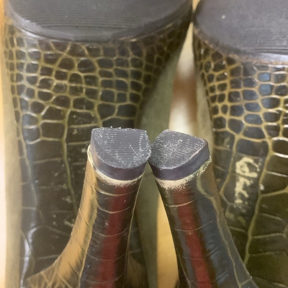 MICHAEL Michael Kors Suede Croc Leather Platform Heels EUC Womens Size 11M - Picture 4 of 11